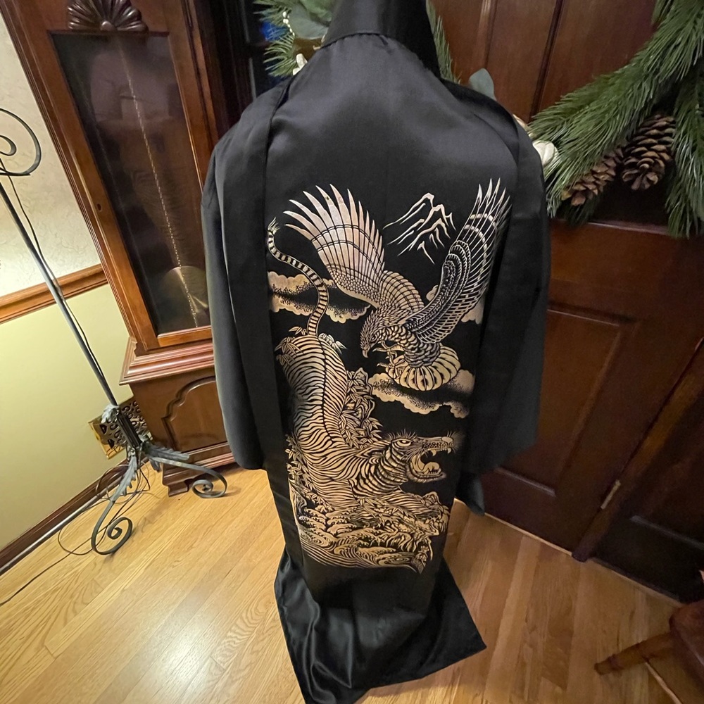 Vintage black robe from Asia ( eagle, tiger, dragon)